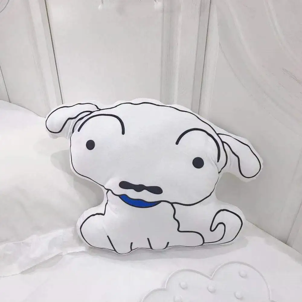 Забавная напечатанная Crayon Shin-Chan мягкая подушка креативная маленькая белая плюшевая подушка-собачка Диван Мягкая Подушка Декор кровать сон