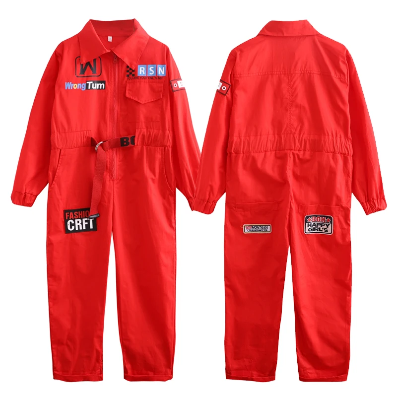 

2021 New Tide Jazz Dance Costume Boy Street Hip Hop Dance Jumpsuit Children Section Zipper Tooling Jumpsuit Child Female 110-170