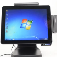 system black dual screen 15inch capacitive touch cash register pos systems