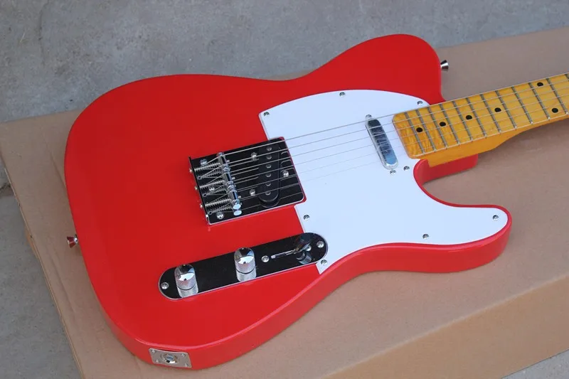 Фабричный магазин TL TELE red body MAPLE fretboard Хромовая фурнитура 6 струн электрическая