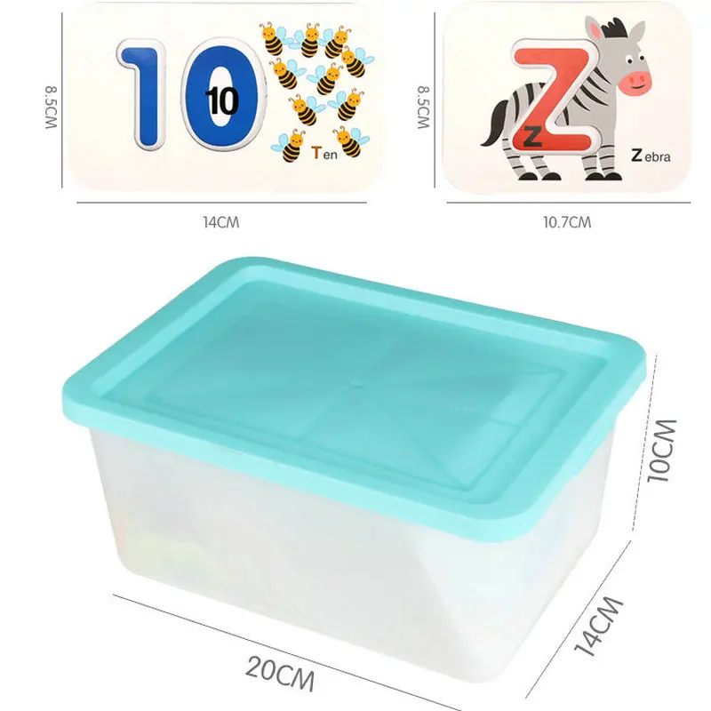 

Double-sided stereoscopic cognitive puzzles 26 alphabet +10 digital 3D puzzles Card Books Writing Skills Baby Educational toys