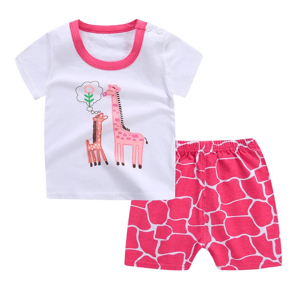 

Kids Infant Clothing Sets for Girls Toddler Baby Boys Clothes Summer Cotton Cartoon Sport T-shrits Shorts Outfit Children Tank