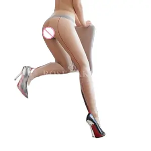 Пикантное винтажное обтягивающее нижнее белье с усиленными пятками и открытой промежностью колготки с завышенной талией глянцевое обтягивающее пикантное нижнее белье F8