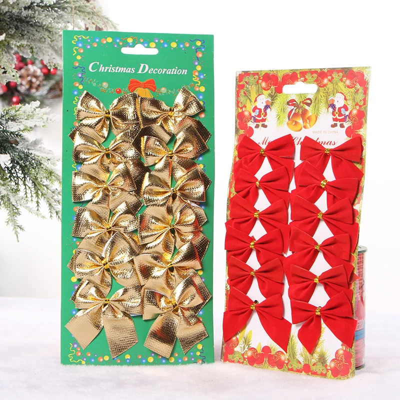 

60 шт. рождественские банты Красивое золотое украшение рождественской ели фестивальные декорации вечерние украшения для дома Baubles Dec