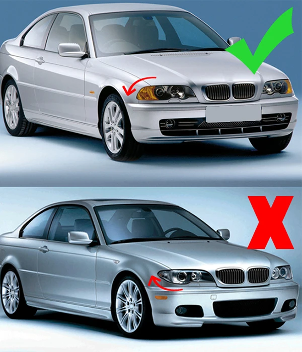 Magickitt 2шт глянцевая черная передняя решетка для почек гриль BMW E46 3 серии Coupe 2D 99