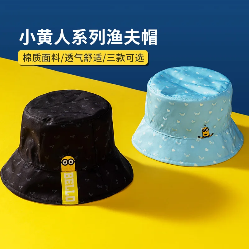 Миньоны детские шапки милые рыбацкие двухсторонние рыбака универсальные для