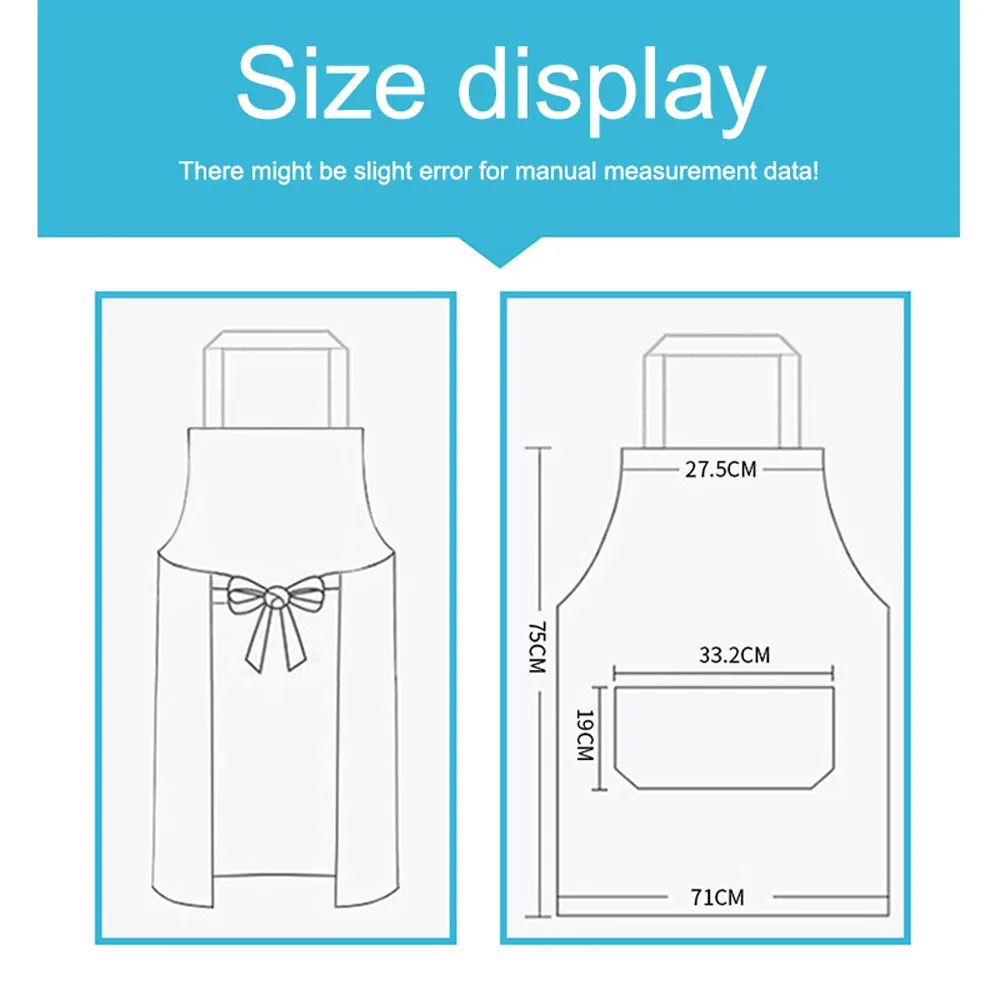 

Unisex Cooking Kitchen Apron Bib Apron with Front Pocket Chef Waiter Cafe Shop BBQ Hairdresser Aprons