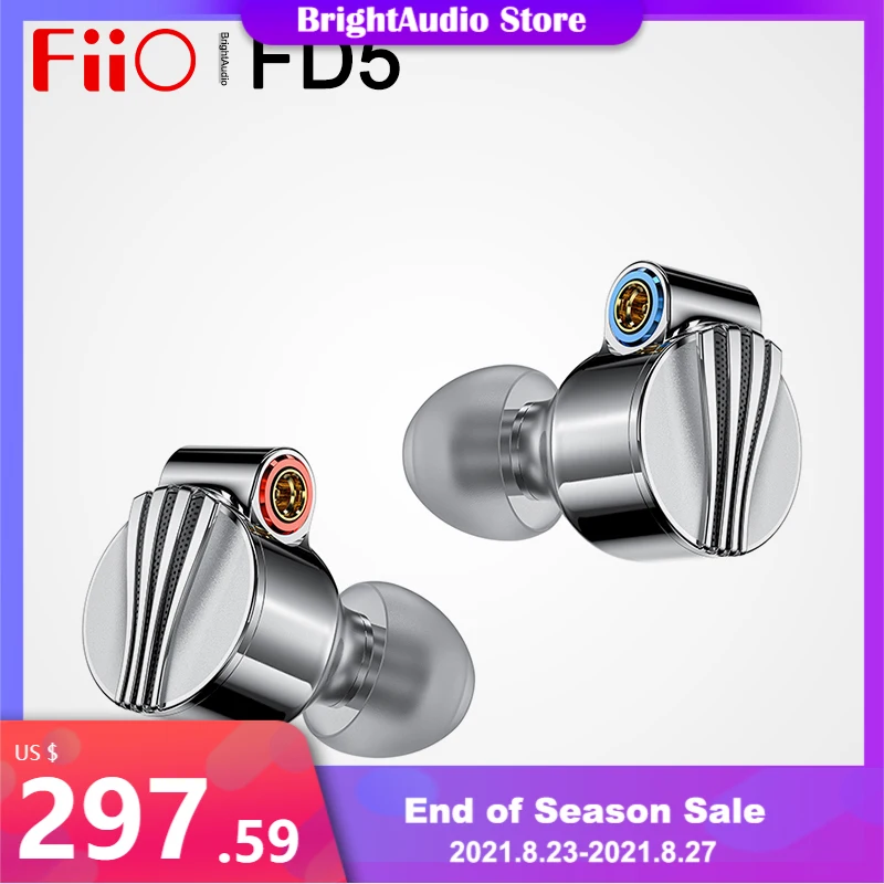 Динамические наушники вкладыши Fiio FD5 с покрытием из бериллия со сменными