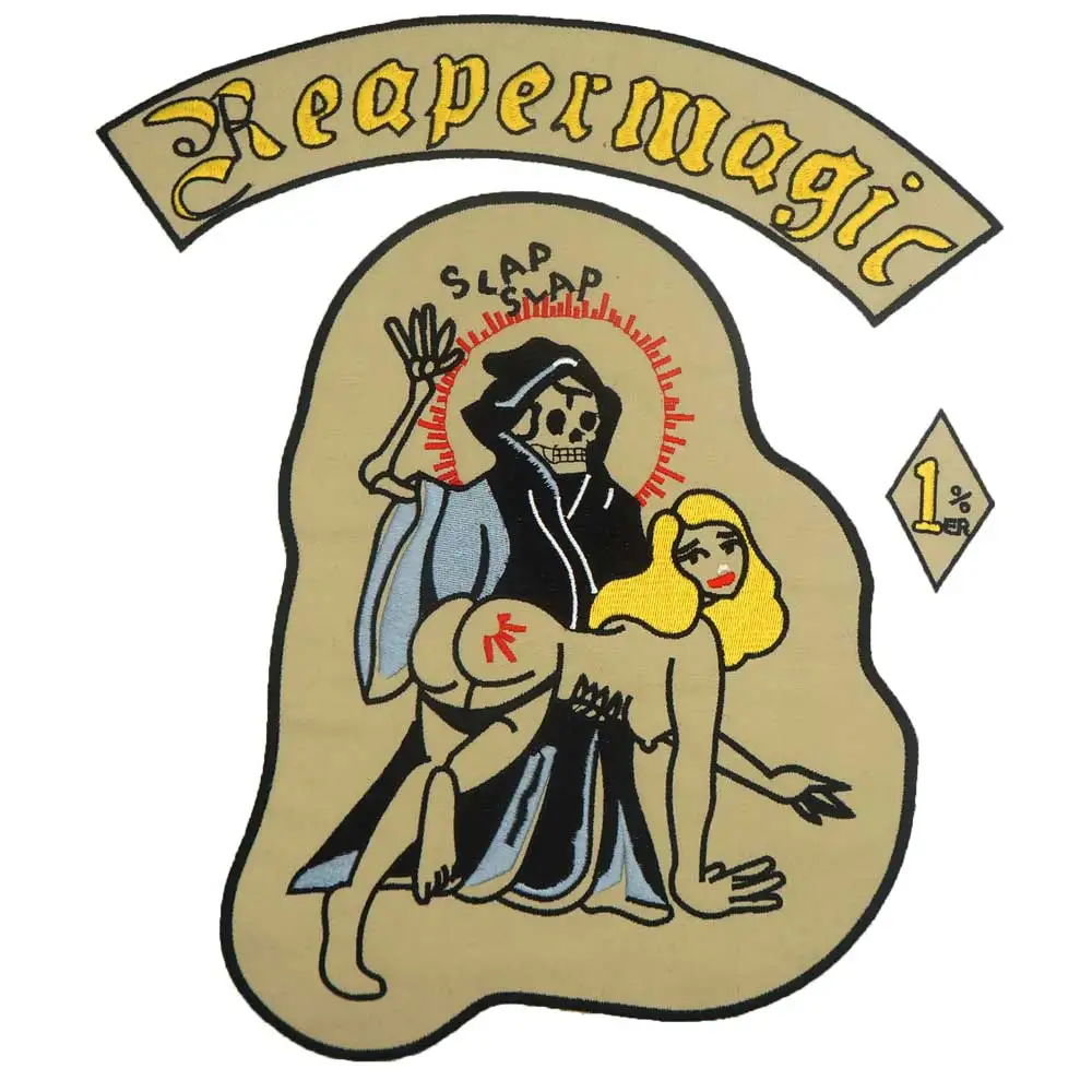 REAPERMAGIC 1% MC большие вышитые Панк байкерские нашивки одежда наклейки Одежда Аксессуары значок - Цвет: large 23