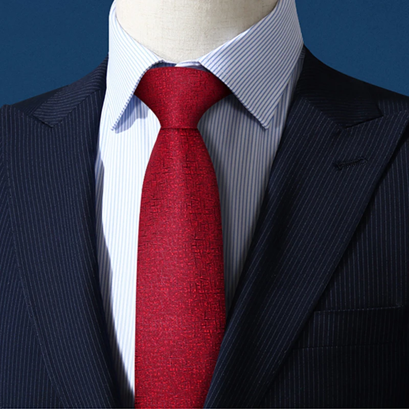 New Top Quality Business Tie for Men Designer Brand Fashion Red 8CM Wide Zipper Necktie Korean Style Gentleman Dress Suit
