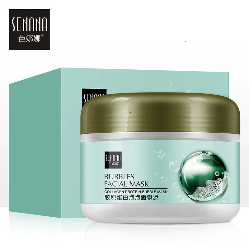 Collagen Mask Mud SENANA коллагеновая Белковая маска для лица с пузырьками для удаления угрей отбеливающий увлажняющий контроль-масло глубокое очищение кожи уход - Цвет: Collagen Mask Mud