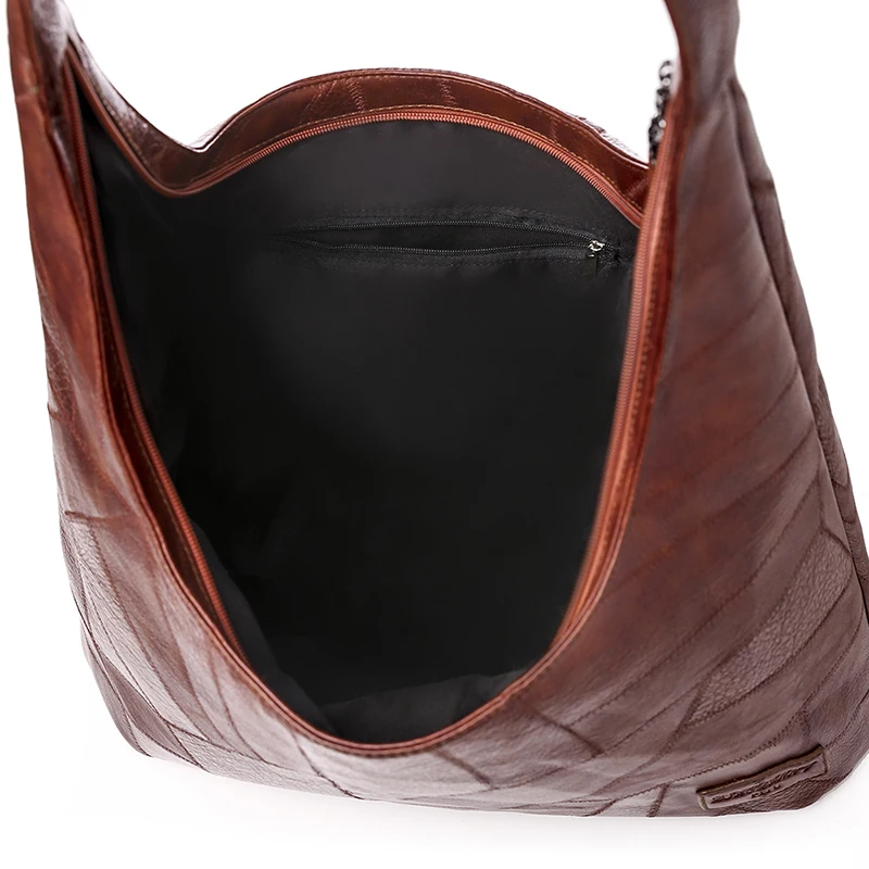 Дизайнерские коричневые женские кожаные сумки Классическая большая сумка-хобо