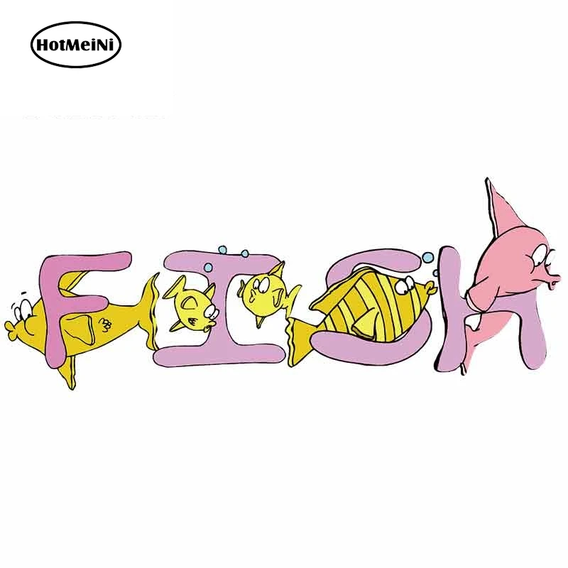 Наклейка HotMeiNi 13cm X 5cm на рыбьих буквах океан для детей DIY мотоцикл и автомобиль водонепроницаемая аниме граффити наклейка декаль.