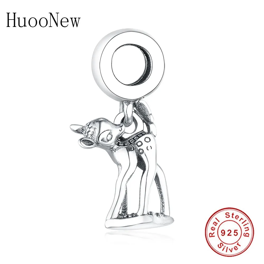 Сфотографированный олень Sika бисера Подходит оригинальный Амулеты Браслет 925