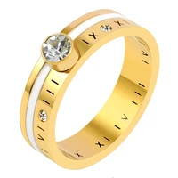 fashion roman numeral stone ring gold engagement ring for women men wedding rings jewelry gift