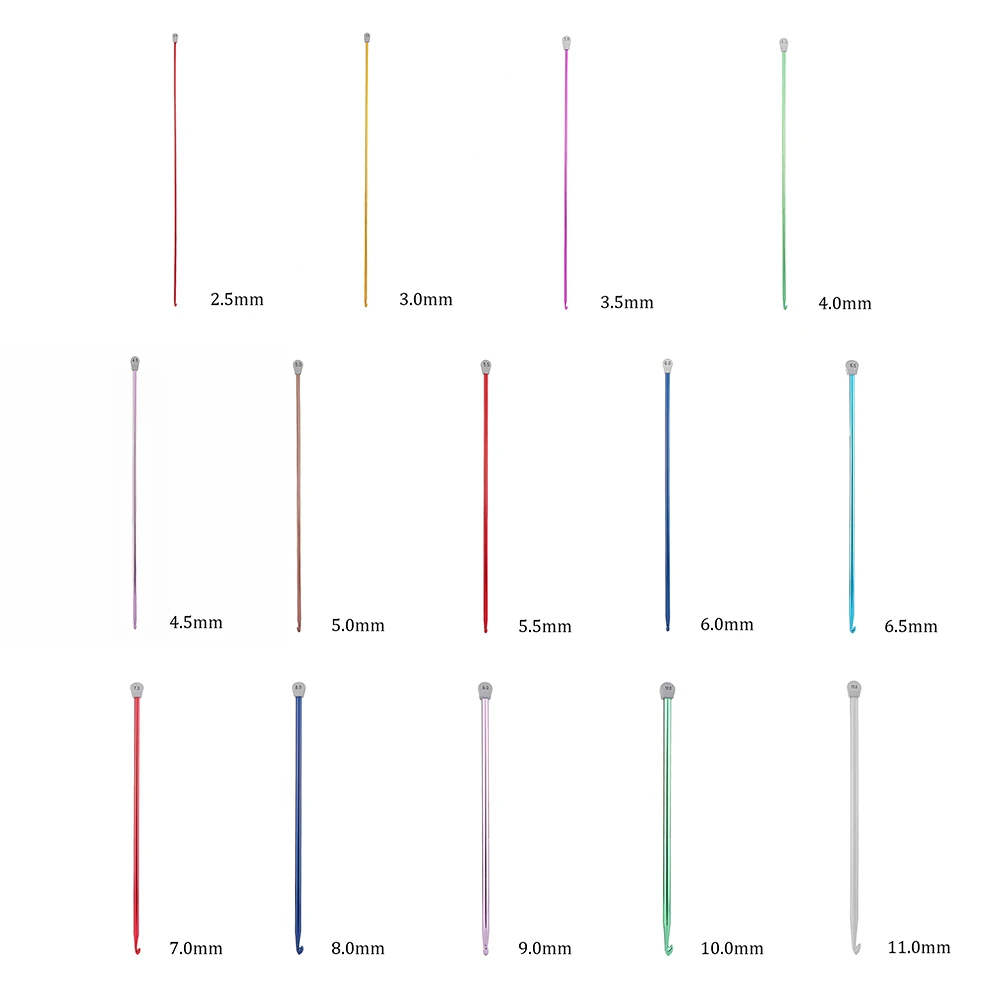 14 размеров разноцветные рыболовные крючки алюминиевые для вязания 2 5 мм 11