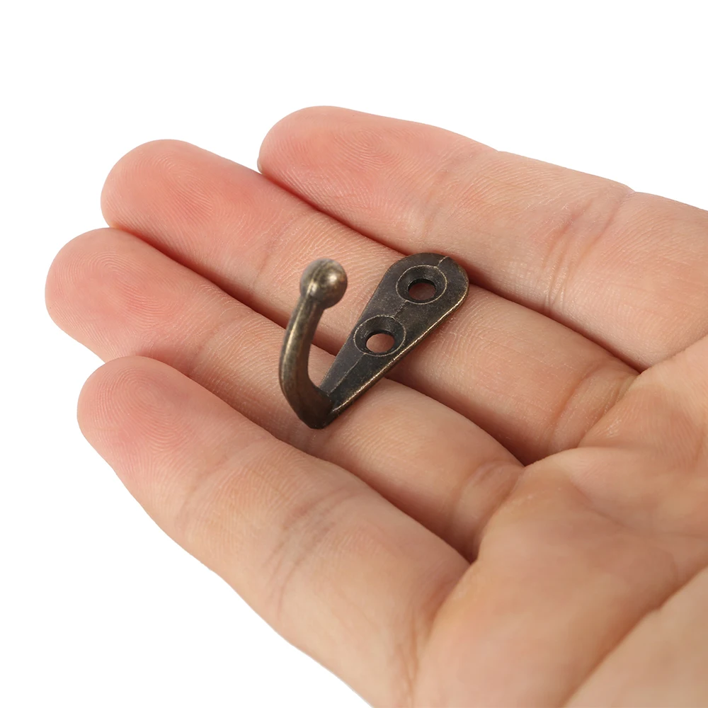 40 шт./лот одинарный крючок мини размер настенная Ретро вешалка для одежды шляпы