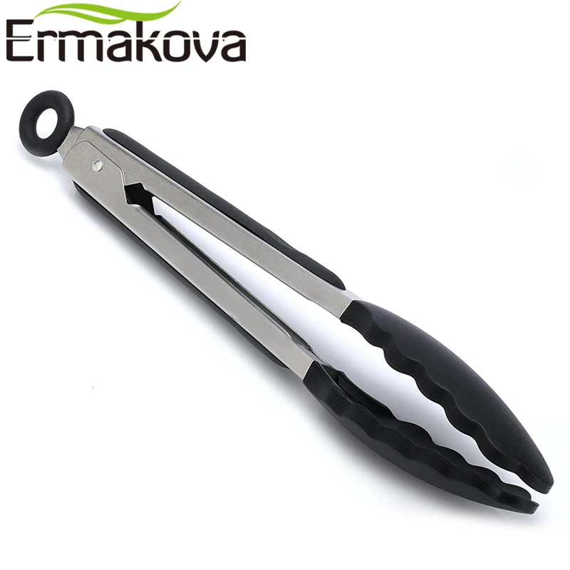 Кулинарные силиконовые щипцы с замком ERMAKOVA для барбекю гриля салата хлеба