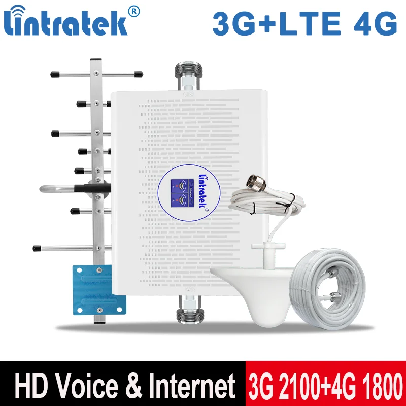 Усилитель сигнала Lintratek 3G 2100 4G 1800 B1 WCDMA B3 LTE МГц МГц|Усилители сигнала| |