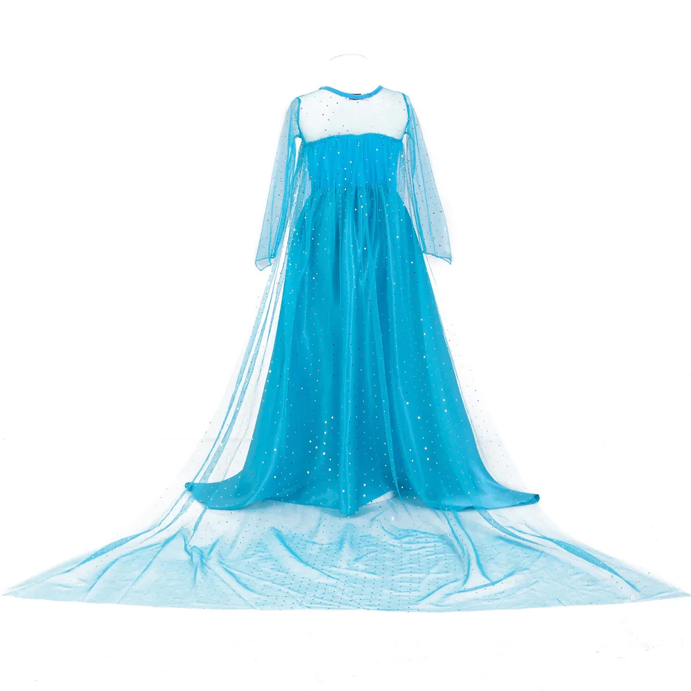 New Year Elsa Anna Princess Dresses for Girls Children Clothing Long Cloak Baby Girl Snow Queen Dress Crown Magic Stick Gold Wig | Детская