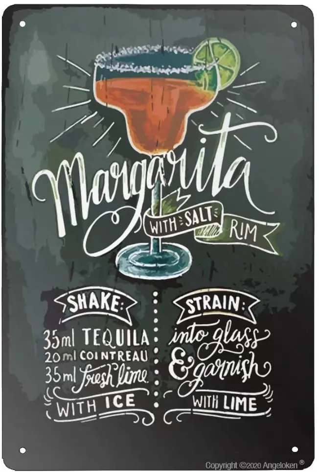 

Angeloken Retro Metal Sign Vintage Margaret Cocktail Beer Sign for Plaque Poster Cafe Wall Art Sign Gift 8 X 12 INCH