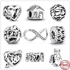 Новинка 2021, бусины в виде звёздочек love you mum, подходят для шармов Pandora, серебро 925 пробы, оригинальные браслеты, ожерелья, ювелирные изделия