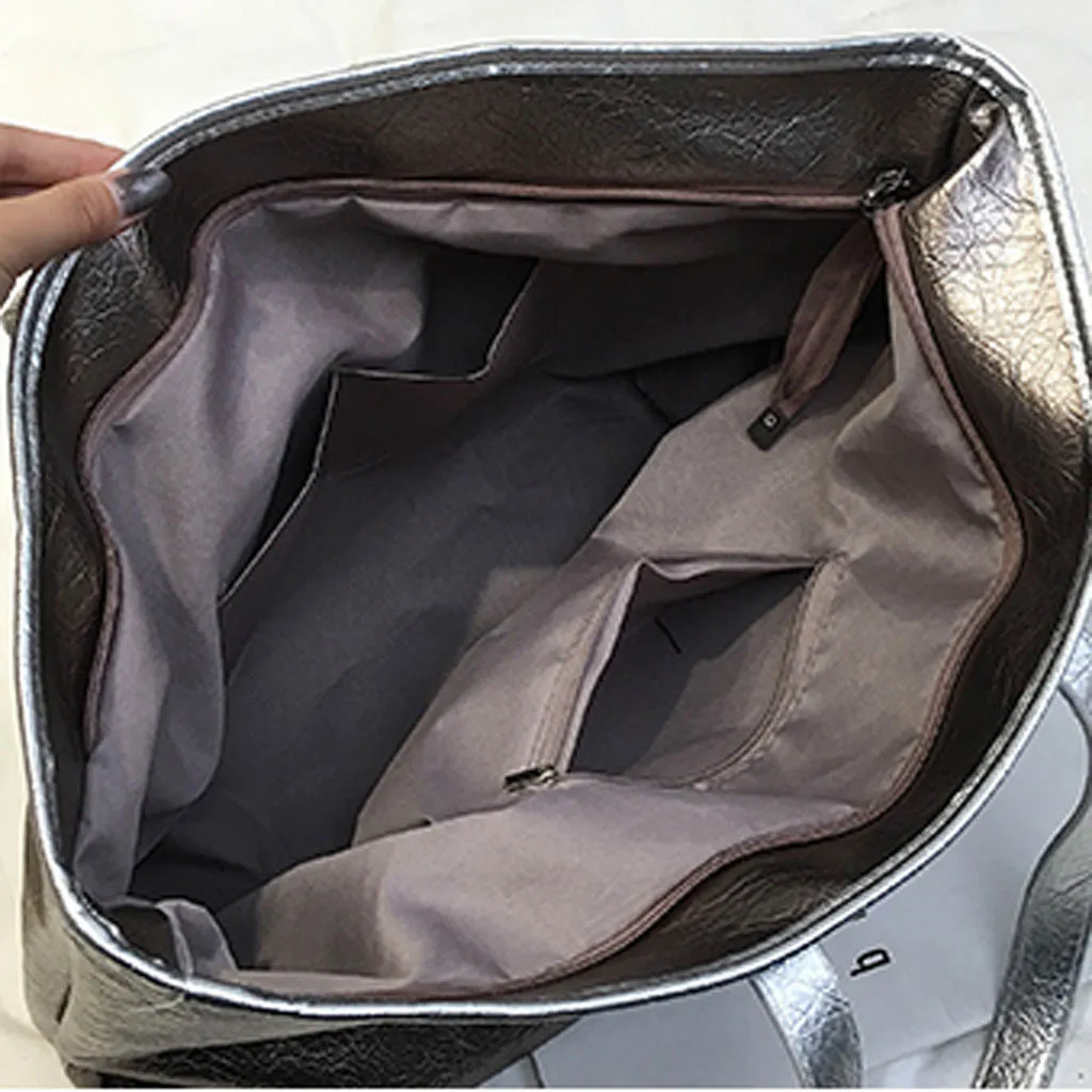 

Women Handbag Laser Hologram Leather Shoulder Bag Lady Single Shopping Bags Large Capacity Casual Tote Bolsa Bolsa Feminina #NG