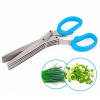 19cm minced 5 layers basil rosemary kitchen scissor shredded chopped scallion cutter herb laver spices cook tool cut