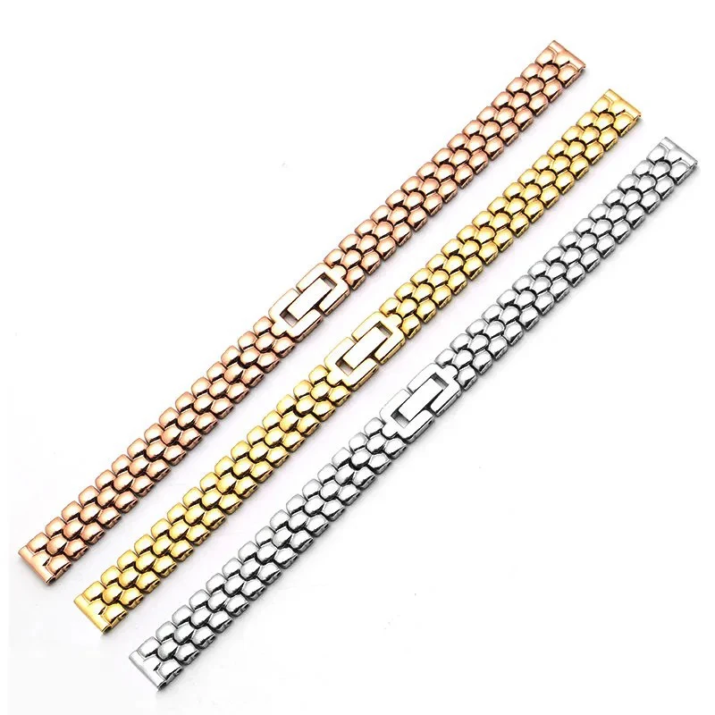 Stainless steel watchband 6mm 8mm 10mm silver golden bracelet Replacement strap for size dial lady's fashion watch Bracelet