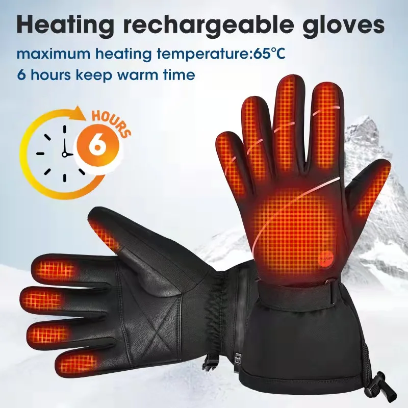 

Savior Heat Electric Heating Ski Gloves Mittens Women's Winter Electric Motorcycle Heated Glove Men Warm Heated Skiing Glove S15