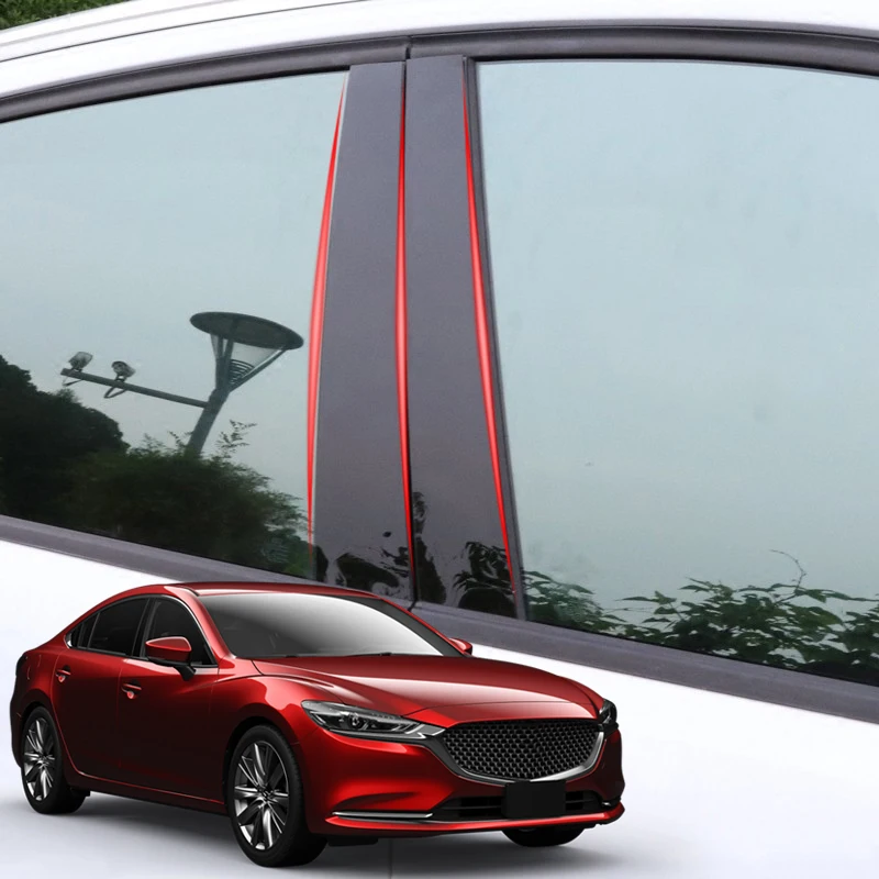 

Для Mazda 6 Atenza 2019 2020 8 шт. Стайлинг автомобиля ПВХ автомобильный оконный столб отделка стикер средняя BC Колонка стикер s внешние аксессуары