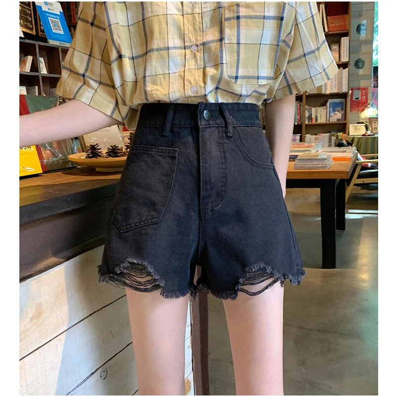 

Повседневные женские джинсовые шорты с завышенной талией