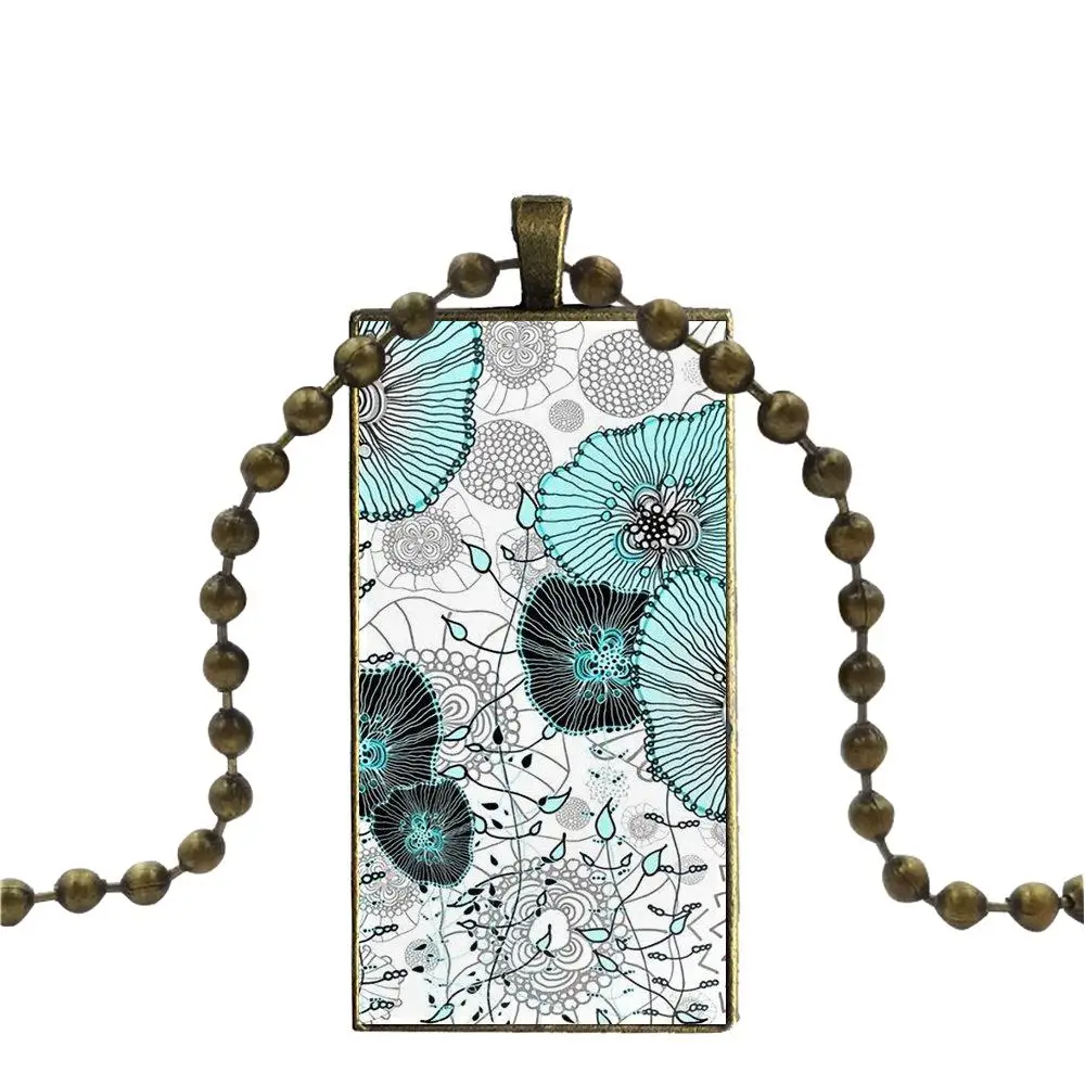 Для женщин ювелирные изделия пастельный мятный синий цветочный Мандала