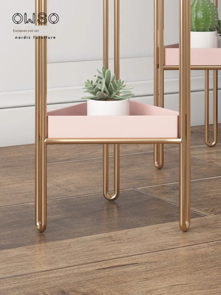 

Living Room Floor-standing Flower Pot Rack Nordic Wrought Iron Flower Rack Multi-layer Rack Light Luxury Plant Rack Metal Shelf