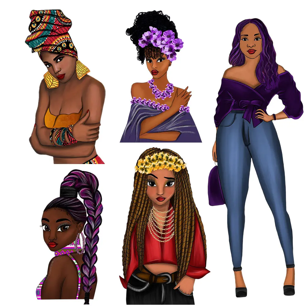 

Африканское патчи для костюмы утюг на патчи Аппликации термо-Стикеры для одежды DIY моющаяся футболка с переводными картинками Стикеры для о...