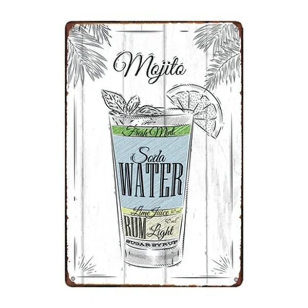

mojito cocktail metal Tin Sign 20*30 cm sticker Decor Bar Pub Home Vintage Retro Poster comic sticker