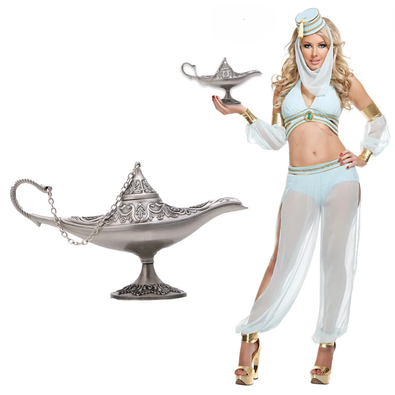 Серебристо легенда с рисунком &quotАладдин&quot Волшебный Джинн светильник желая