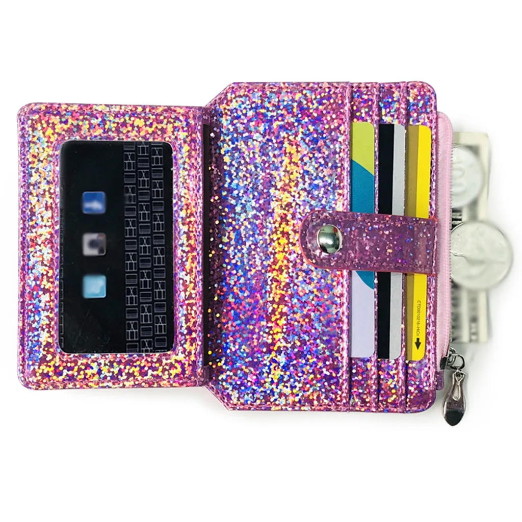 Модный женский многофункциональный портативный кошелек на молнии с пряжкой для