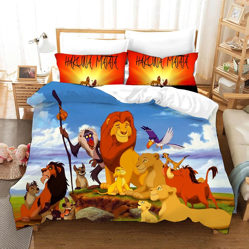 Комплект постельного белья Король Лев двойной размер пододеяльник простыни для