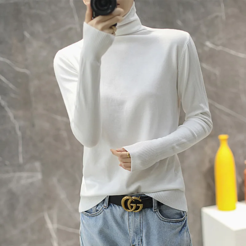 

Fashion Large Size Casual Slim Sweater Autumn Women O-Neck Long Sleeve Strapless Pullovers Sweater Black