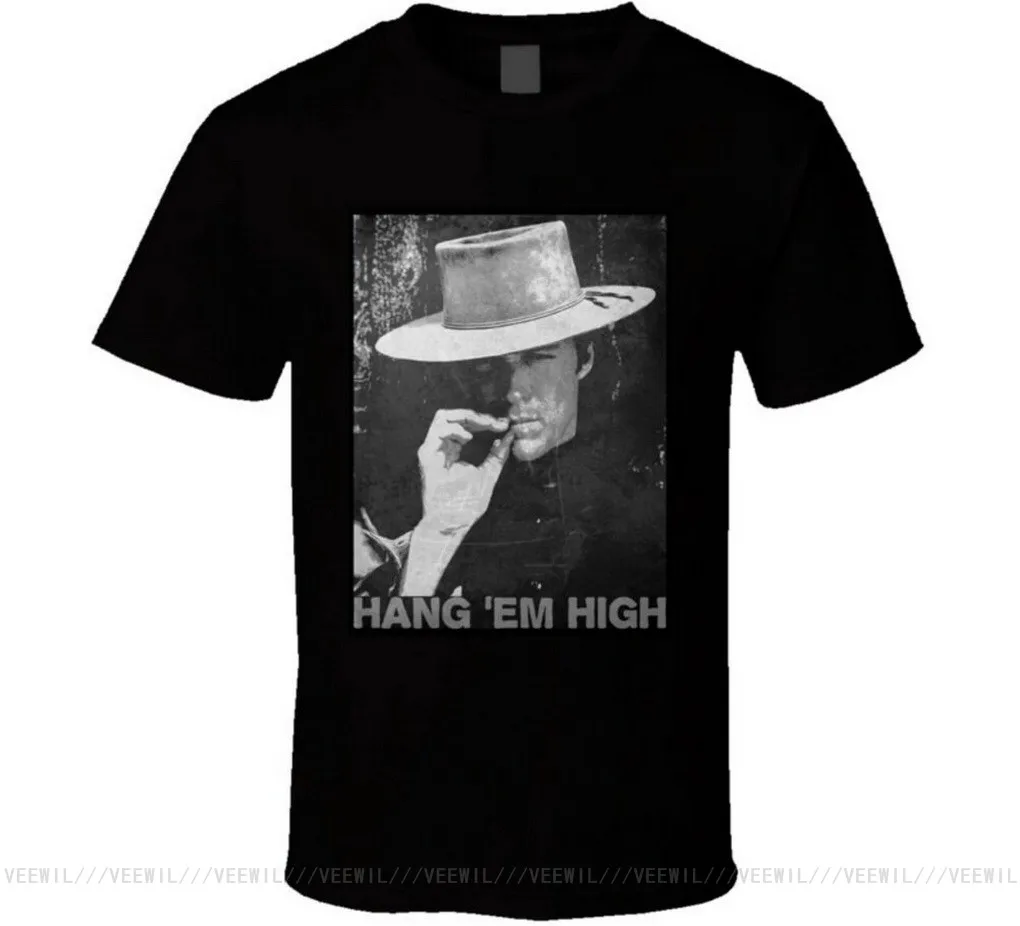 Hang Em High Clint Eastwood, топы для ковбойских кинофильмов в западном стиле, футболка, новейший стиль