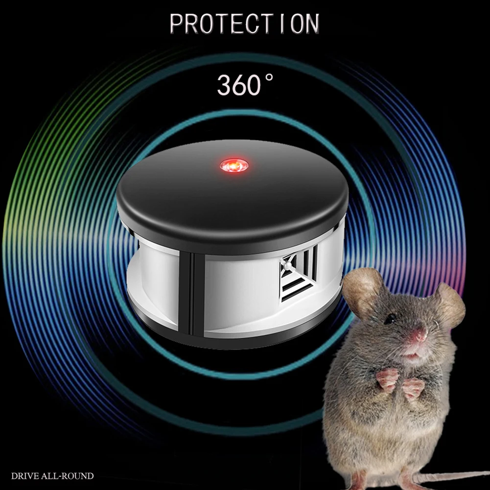 

Pest Repeller Ultrasonic Wave Easy Use Portable Home Mice 360 Degrees Mosquito Indoor Outdoor Electronic Rat Mouse Deterrent