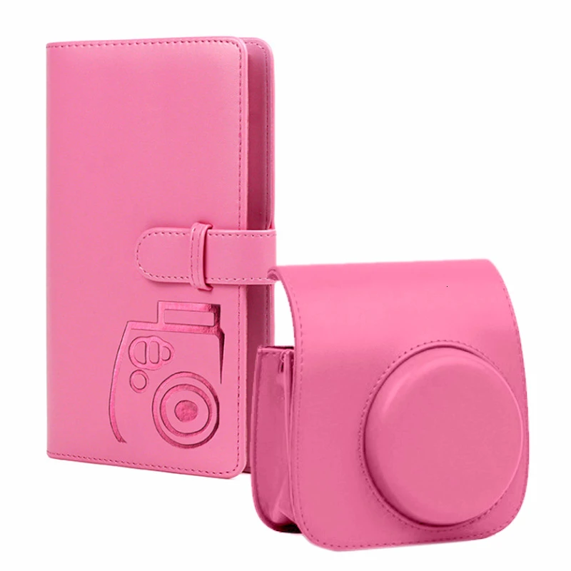 CAIUL Fujifilm Instax Mini 8 9 из искусственной кожи Камера защитный чехол с 96 карманы 3 дюймов мгновенное фото альбом - Цвет: Pink
