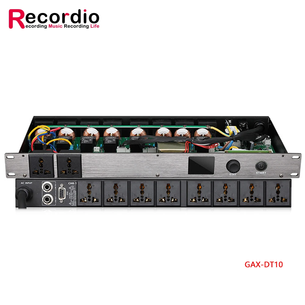 Protetor contra Surtos Regulador de Alimentação Profissional Power Sequencer Controlador Condicionador Display Led Gax-db03 10-outlet