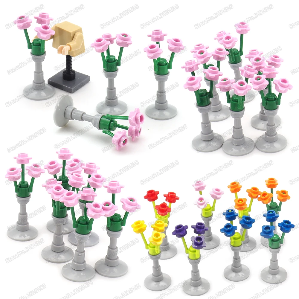 

Flowers City Building Block Plant Moc Figures Planting Tree Scenes Mini Cherry Blossoms Model Child Christmas Gifts Creator Toys