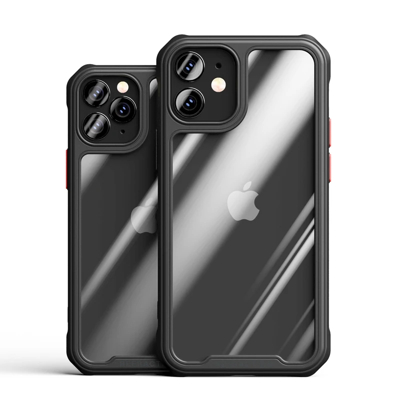 

Hot Sales Anti Shock TPU+PC Phone Case For iPhone 11 Pro Max 8 Plus 7 XR XS X Lens Protection 12 Pro Max Mini Cover Back