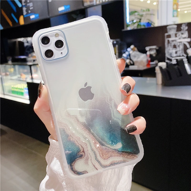Прозрачный блестящий чехол Lovebay для iPhone 11 Pro X XR XS Max 7 8 Plus Ударопрочный Мягкий IMD |
