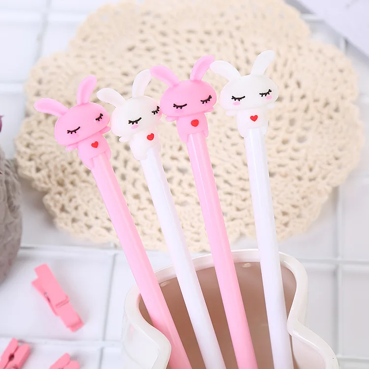 

1 cartoon rabbit-shaped gel pen student water-based pen creative love cute learning stationery office supplies signature pen