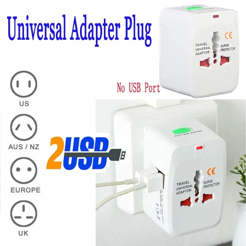 Универсальное зарядное устройство для путешествий настольный адаптер 2 usb порта