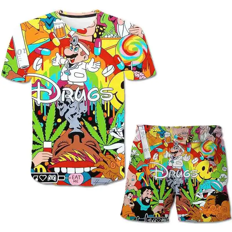 

cartoon maliao sets for Boys Clothes Summer girls maliao T -Shirt Short pants Sport Suit Children Set kids Costume